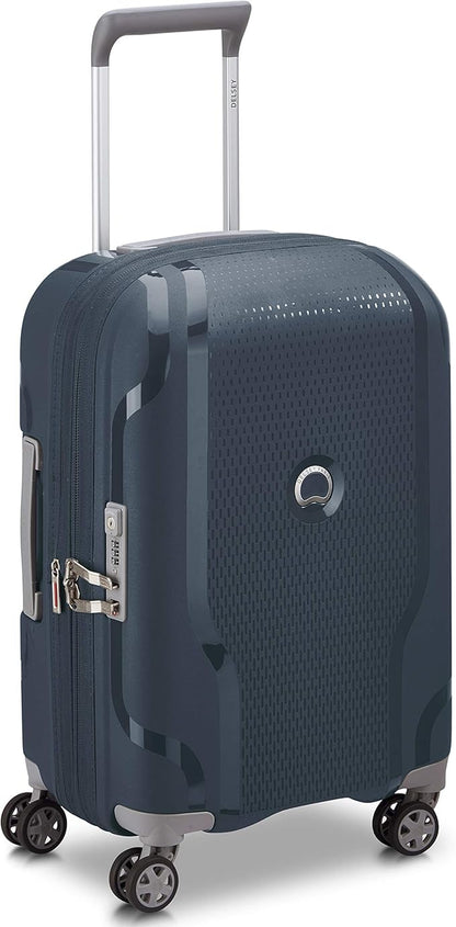 DELSEY PARIS Clavel Hardside Expandable Luggage with Spinner Wheels, Blue Jean, Carry-On 19 Inch