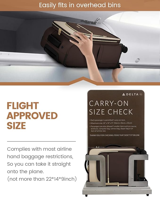 LOVEVOOK Carry On Luggage 22x14x9 Airline Approved, 20 Inch Softside Suitcases with Wheels, Lightweight Spinner Carry on Suitcase with TSA Lock, Water-Resistant Large Capacity Luggage for Travel