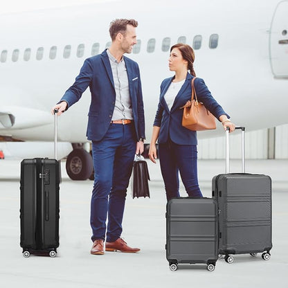 Kono 28 Inch Luggage Expandable Suitcase with Spinner Wheels TSA Lock Lightweight PC+ABS Hardside Large Checked Luggage Durable Rolling Suitcase Grey