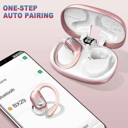 Wireless Earbud, 75Hrs Bluetooth 5.4 Headphones IP7 Waterproof for Sport, Running Wireless Earphones with ENC Noise Cancelling Mics, Deep Bass Over Ear bud with Earhooks for Android, iOS, Workout, Gym