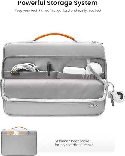 tomtoc 360 Protective Laptop Carrying Case compatible with 14-inch MacBook Pro M5/M4/M3/M2/M1 Pro/Max A3434 A3112 A3401 A3185 2025-2021, 12.9-13 Inch iPad Pro/Air, Water-Resistant Accessory Sleeve Bag