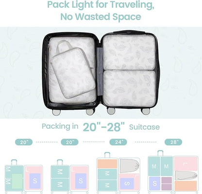 Cambond Compression Packing Cubes for Travel Women - Expandable Travel Bags Luggage Organizers Travel Essentials Compression Cubes for Travel Carry on Suitcases Organizer