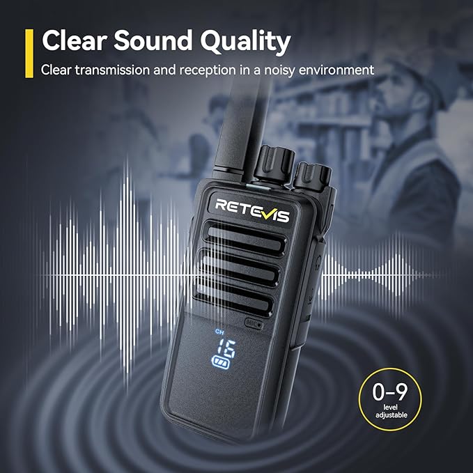 Retevis RT68H Long Range Walkie Talkies,Two Way Radio Rechargeable,Visualization,Ease of use,Hidden LED Display,Keylock,VOX,Heavy Duty 2 Way Radios for Adults for School Plant Healthcare(20 Pack)
