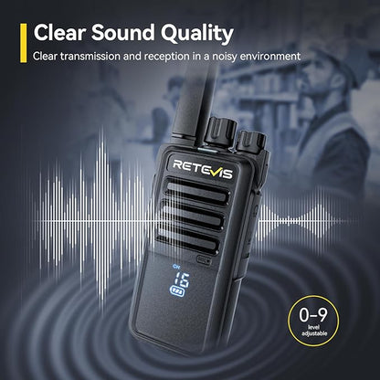Retevis RT68H Long Range Walkie Talkies,Two Way Radio Rechargeable,Visualization,Ease of use,Hidden LED Display,Keylock,VOX,Heavy Duty 2 Way Radios for Adults for School Plant Healthcare(20 Pack)