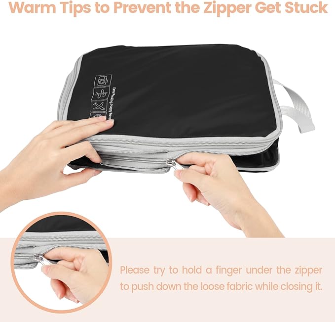 Cambond Compression Packing Cubes for Travel Women - Expandable Travel Bags Luggage Organizers Travel Essentials Compression Cubes for Travel Carry on Suitcases Organizer