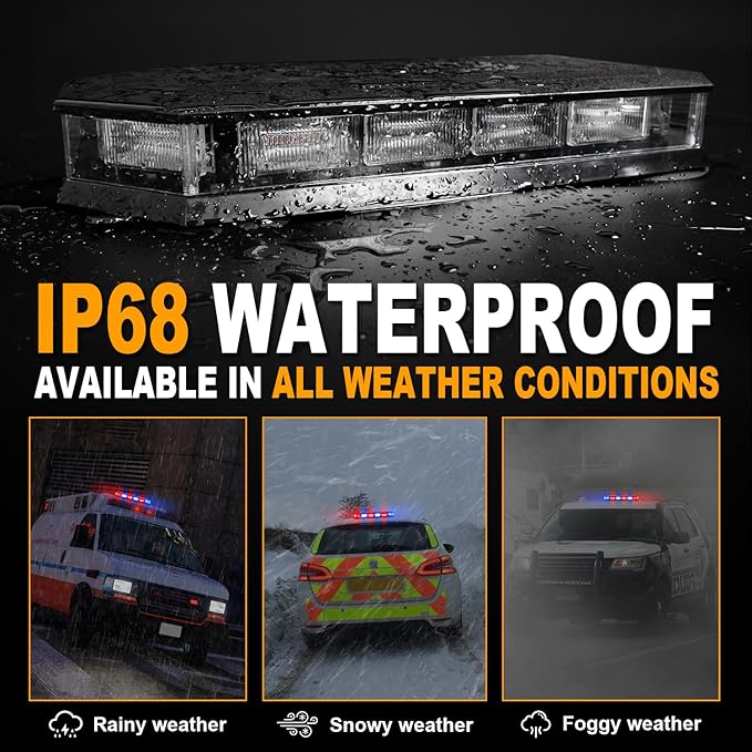 ASPL 16.5 Inch Roof Top Beacon Emergency Strobe Light 56 LED Magnetic Warning Caution lights bar Traffic Hazard Plow Light for Trucks Vehicles Construction Snowplow (Red/Blue)