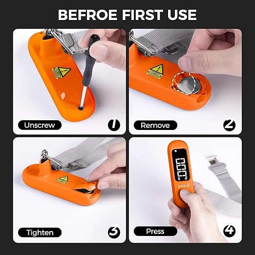 pack all 110 Lbs Luggage Scale, Digital Handheld Baggage Scale, Travel Suitcase Weight Scale with LCD Display, Battery Included, Orange