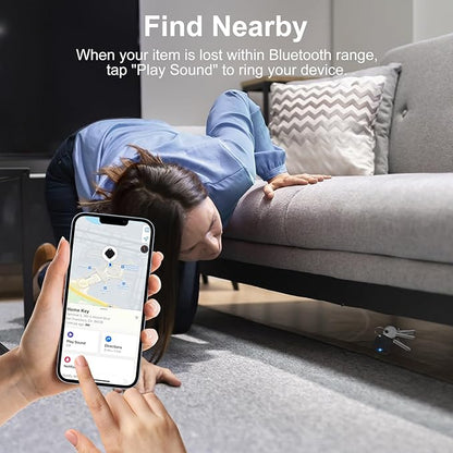 Air Tags-4 Pack Bluetooth Tracker Tag with Extra Battery, Work with Apple Find My (iOS Only, Not for Android), Item Finder for Keys, Backpack, Suitcase, Wallet, Luggage, Black