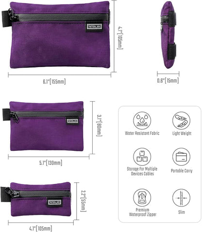 TACTICAL_GEEK Storage A5 EDC Storage Pouch Set, Molle EDC Gadget Pouch, Multi-Functional Utility Small Tool Pocket for Daily Carry (Purple)