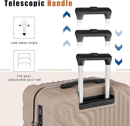 Luggage Sets Suitcase Sets 5 Piece Luggage Sets Suitcase with ABS Hard Shell Lightweight TSA Lock and Double Rotatable Detachable Wheels(Gray,20"/24"/28"/DB/TB)