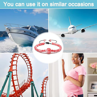 Sureio 6 Pcs Motion Sickness Bands Bracelet Anti Nausea Adjustable Wristband for Cruise Ship Essentials Seasickness Adult