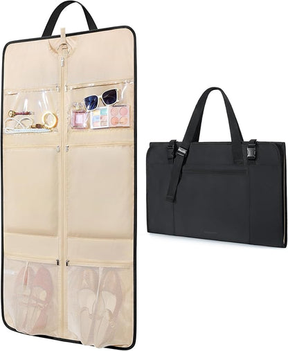 BAGSMART Garment Bags for Travel Foldable Carry on Suit Carrier for Hanging Clothes Stylish Dress Carrier Large Convertible Weekender Garment Bags for Women Men