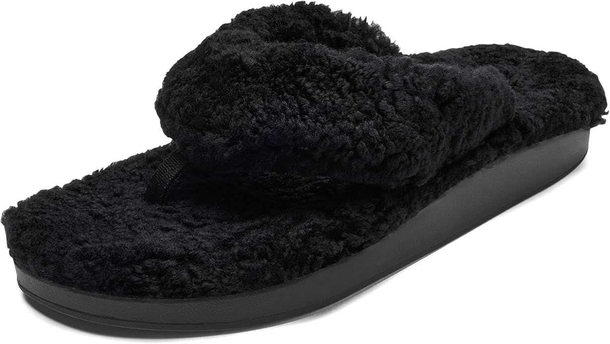 OLUKAI Kipe'a Heu Women's Sandal Slippers, Soft & Comfortable Shearling-Wrapped Straps, Durable Rubber Outsoles for All-Day Wear, Causal & Cute Everyday Style
