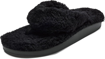 OLUKAI Kipe'a Heu Women's Sandal Slippers, Soft & Comfortable Shearling-Wrapped Straps, Durable Rubber Outsoles for All-Day Wear, Causal & Cute Everyday Style