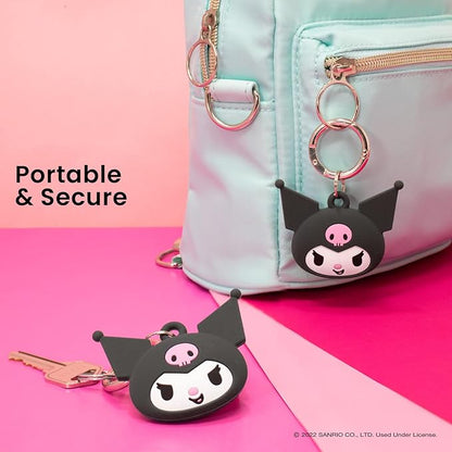 iFace Sanrio Friends Special Edition Silicone Protective Cover [ Compatible with Apple AirTag ][Cute Character Case] [Carabiner Keychain Clip Included] - Kuromi