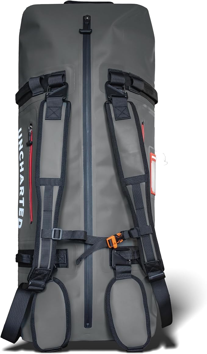 Uncharted Supply Co. The Vault Waterproof Duffel Bag - Airtight bag with Backpack Straps, Carry-On Size, Perfect for travel, boating, camping, recreation. (Gunmetal, 100L)