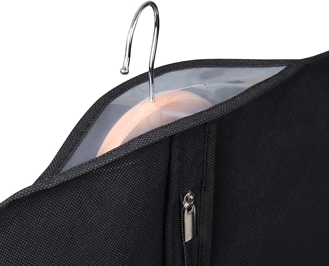 KEEGH 40" Suit Bags Garment Bags for Storage (Set of 6) Garment Bags for Hanging Clothes, Suit Cover Bags Garment Covers for Dress Shirts Coats Clean with Zipper and Transparent Window, Black