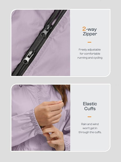 SaphiRose Women's Lightweight Long Rain Jacket Packable Raincoat Hooded Outdoor Trench Coats