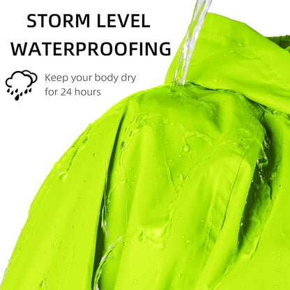 Coralrain Long Hooded Raincoat Safety Waterproof Emergency Rain Jacket Poncho for Men Women Adults