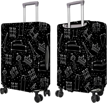 Travel Luggage Cover Suitcase Protector Fits 18-32 Inch Wheel Covers PatternedTravel Related Items Flower Luggage Protector Elastic M