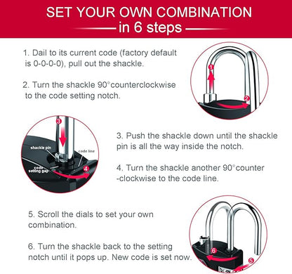 ZHEGE TSA Lock, Train Luggage Lock, 4 Digit Combination Lock for Suitcase, Backpack and Handbag Zipper, Small Padlock for School Gym Locker, Cabinet, Drawer (1 Pack, Sliver)