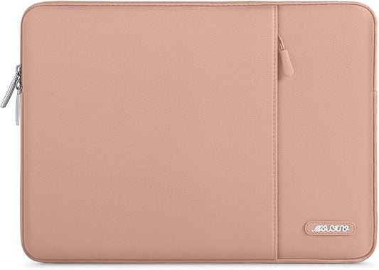 MOSISO Laptop Case 13 inch, 13 inch Laptop Sleeve Compatible with MacBook Air M4 M3 M2 M1 2025-2018 / Pro M2 M1 2025-2016, Polyester Vertical Computer Sleeve Bag with Pocket, Salmon Pink