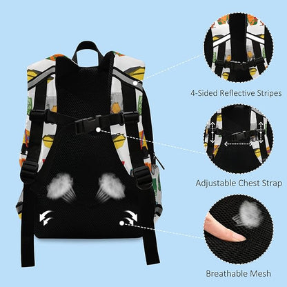 Garbage Trucks Cute Kid's Toddler Backpack for Boys Girls Preschool Nursery with Safety Leash (031117) 10.9 X5.9 X 12.9inch