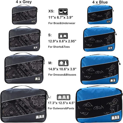 Packing Cubes Luggage Bags Organizer Durable Travel Accessories With Clothing Label