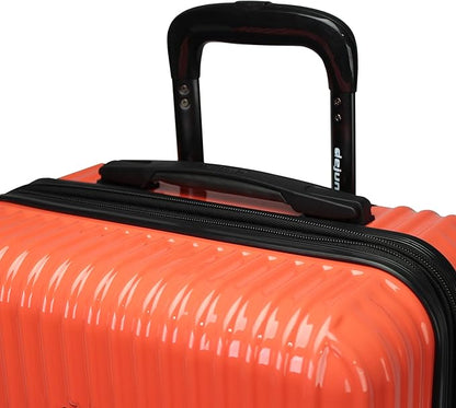World Traveler Dejuno Tonal 24-Inch Polycarbonate Lightweight Hardside Expandable Spinner Luggage Suitcase with TSA Lock - Coral