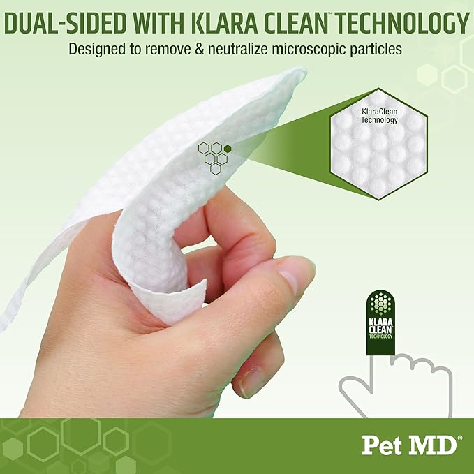 Dog Ear Cleaning Finger Wipes with Aloe Vera & Eucalyptus Oil – Veterinarian Formulated Pet Ear Wipes for Dog Ear Care – Made in USA – 50 Count