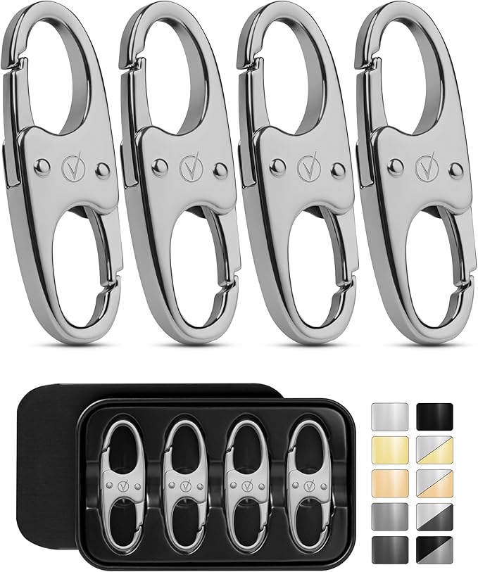 Vantamo Premium 4 Zipper Clips Anti Theft for Backpack, Luggage & Purse, Pull Replacement Zipper Locks, Purse Clip for Travel