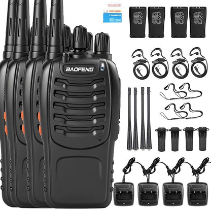 BAOFENG 888S walkie talkies for Adults walkie talkies for Adults 16 Channel Professional Radio Handheld （4PC） (Dark Purple)