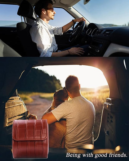 MR.OKAY Single Watch Travel Case-Classic Leather Watch Case With Superb Texture.(Portable Watch Roll Or Organizer For Storage And Display).Festival Gift For Men, All Handcrafted By Artisans.