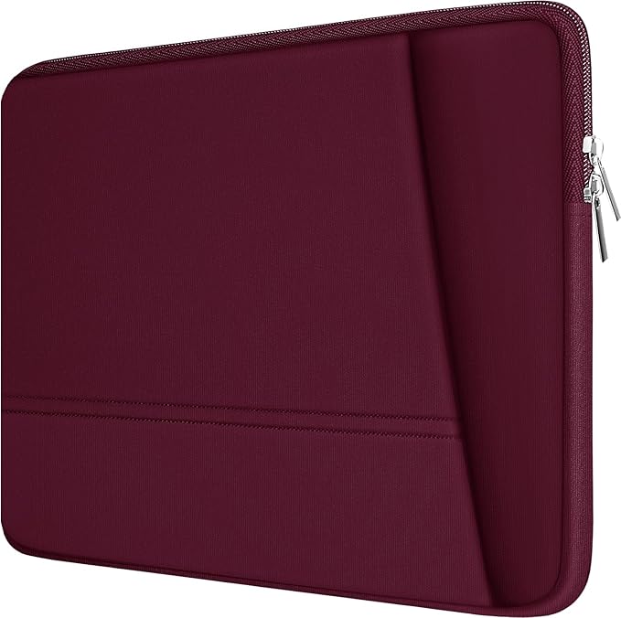 TEDNETGO Laptop Bag, 15.6 inch Laptop Sleeve, Sturdy 15 inch HP Computer Case, Lenovo Computer Briefcase Carrying Cover Case 16 inch Neoprene Bag with Pockets for Dell Asus Gifts for Women Men, Red