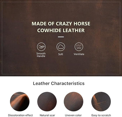 Top Grain Leather 14.2" Slim Laptop Sleeve Bag, Magnet Clasp Closure Design & 3 Pockets & AirTag Holder, Fully Handmade, Fits MacBook Pro/Air 14.2"/13.3"/Cellphone/Passport, Coffee 14.2 Inch
