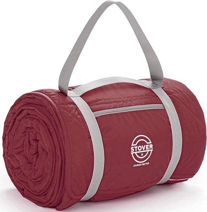 STOVER Large Waterproof Outdoor Stadium Blanket- Extra Thick Soft Fleece Camping Blanket for Travel, Picnics, Sports, Dogs 79"x55", Warm, Windproof, Sand-Proof, Lightweight, Packable (Varsity Crimson)