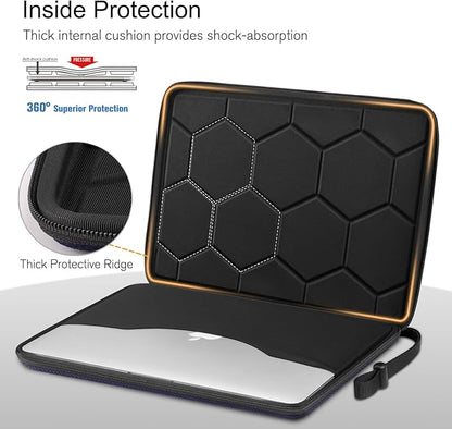 FINPAC Hard Laptop Sleeve Case for 13 inch MacBook Air M4 2025 A3240 M3 2024 A3113, 14 inch MacBook Pro M5/M4/M3/M2 A3434 A3401, 13" Air/Pro, Waterproof Case for Dell, Surface Laptop, HP, Deep Blue