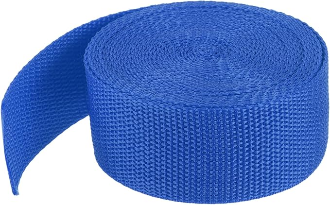 MECCANIXITY Lightweight Polypropylene Webbing Strap 1 1/2" 5 Yard Backpack Strapping Band Blue for Outdoor Luggage Cargo Straps