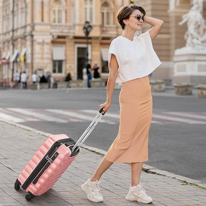 Luggage Sets 2 Piece, 20 Inch 28 Inch ABS Hardshell Suitcase Set with Spinner Wheels, Carry On and Checked Luggage for Women and 6 Piece Travel Organize Bags