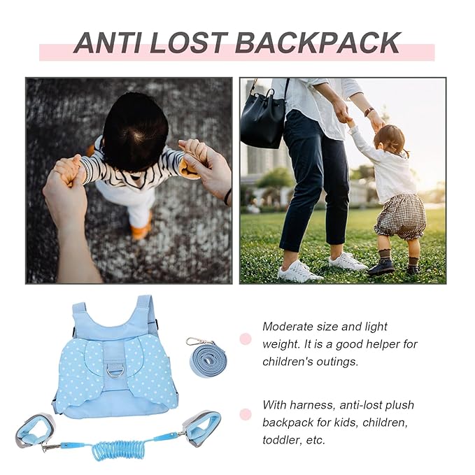 Harness Leash with Anti-Lost Wrist Link Safety Walking Strap Backpack for Boys and Skin-Friendly Breathable Leash for Outdoor Travel and Daily Use