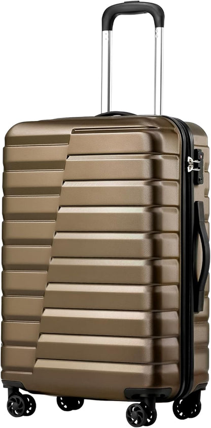 Coolife Luggage Suitcase Carry on Hardside PC+ABS Spinner TSA Lock Telescopic Handle
