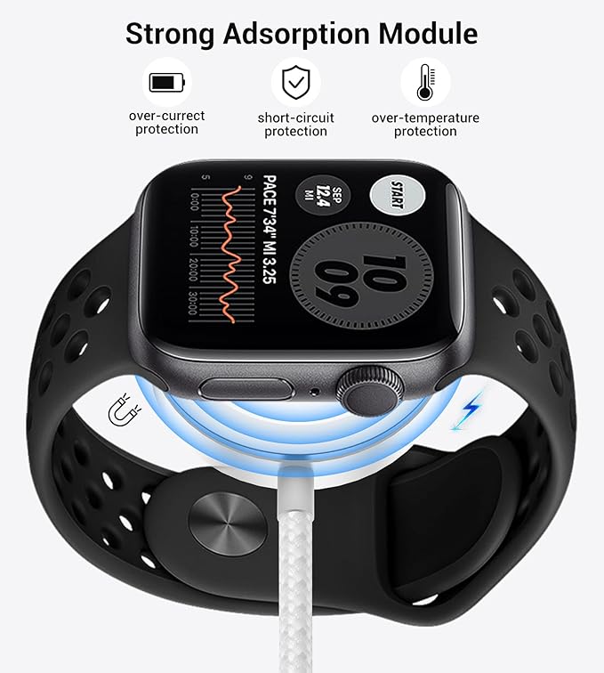 Temdan for Travel Vacation Essentials,3 in 2 USB C Cable for Apple Watch Charger/iPhone 17 Charger/Lightning,Multi Charging Cable Cord,Camping Essentials,Designed for iWatch &iPhone 16-12-5FT White