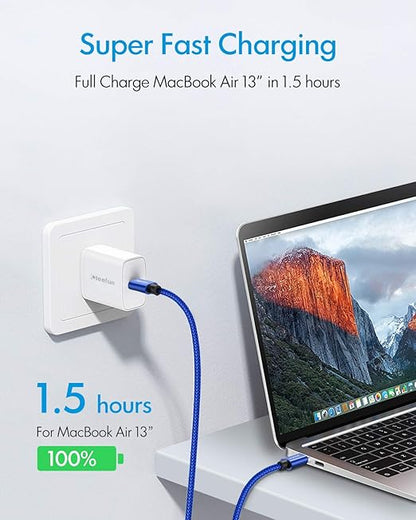 CLEEFUN Short USB C to USB C Cable 60W, USBC to USBC, [5-Pack, 1 ft] Type C to C Charger Cord Fast Charging for iPhone 16 15 Pro Max/Plus, for Samsung Galaxy S24 S23, for iPad/MacBook Pro/Air