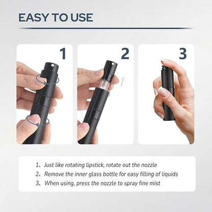 Perfume Atomizer Travel Bottle Refillable: Cologne Sprayer Portable for Men - Mini Spray Empty for Refill - 8ml Small Size Grey