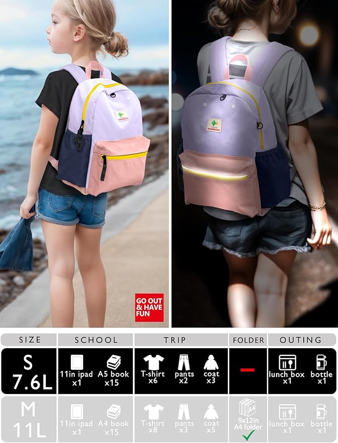 Preschool Toddler Backpack For Boys Girls, School Mini & Travel, Small Kids Child Backpacks, Kindergarten Elementary bag, 11.6" H
