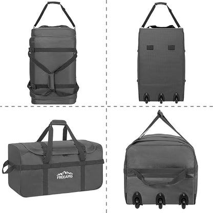 116L Foldable Rolling Duffel Bag with 3 Wheels And Handle, 30 inch Large Travel Duffle Bag for Travel, Camping, Outdoors