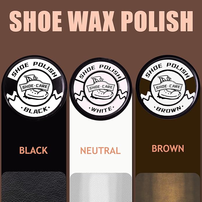 14 Pcs Premium Shoe Shine & Care Kit, Leather Boot Polish and Cleaning Tools - Shoe Care Set for Men & Women