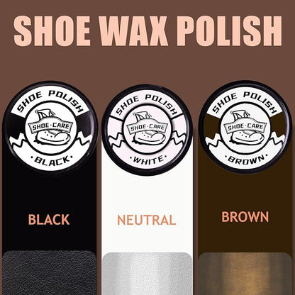 14 Pcs Premium Shoe Shine & Care Kit, Leather Boot Polish and Cleaning Tools - Shoe Care Set for Men & Women