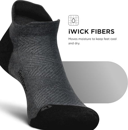 Feetures Elite Max Cushion No Show Tab Ankle Socks - Sport Sock with Targeted Compression
