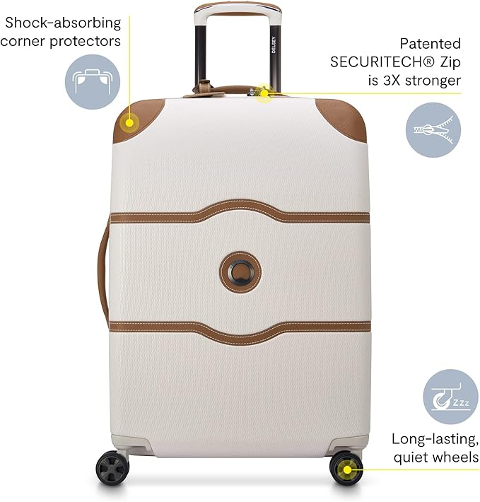 DELSEY PARIS Chatelet Air 2.0 Hardside Luggage Trunk with Spinner Wheels, Pink, Checked-26 Inch Trunk